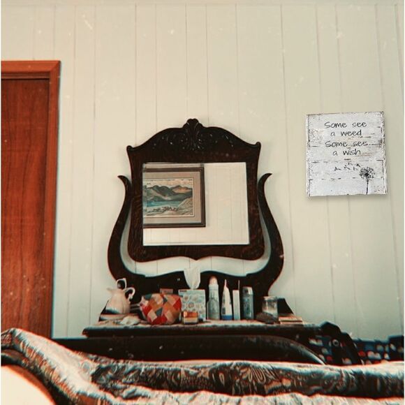 Handcrafted Reclaimed Dandelion Wood Sign Some See a Weed…Wish Rustic Decor - Picture 9 of 15